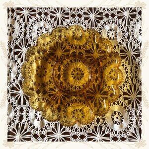 Vintage Brockway Glass American Concord Amber Relish Tray
